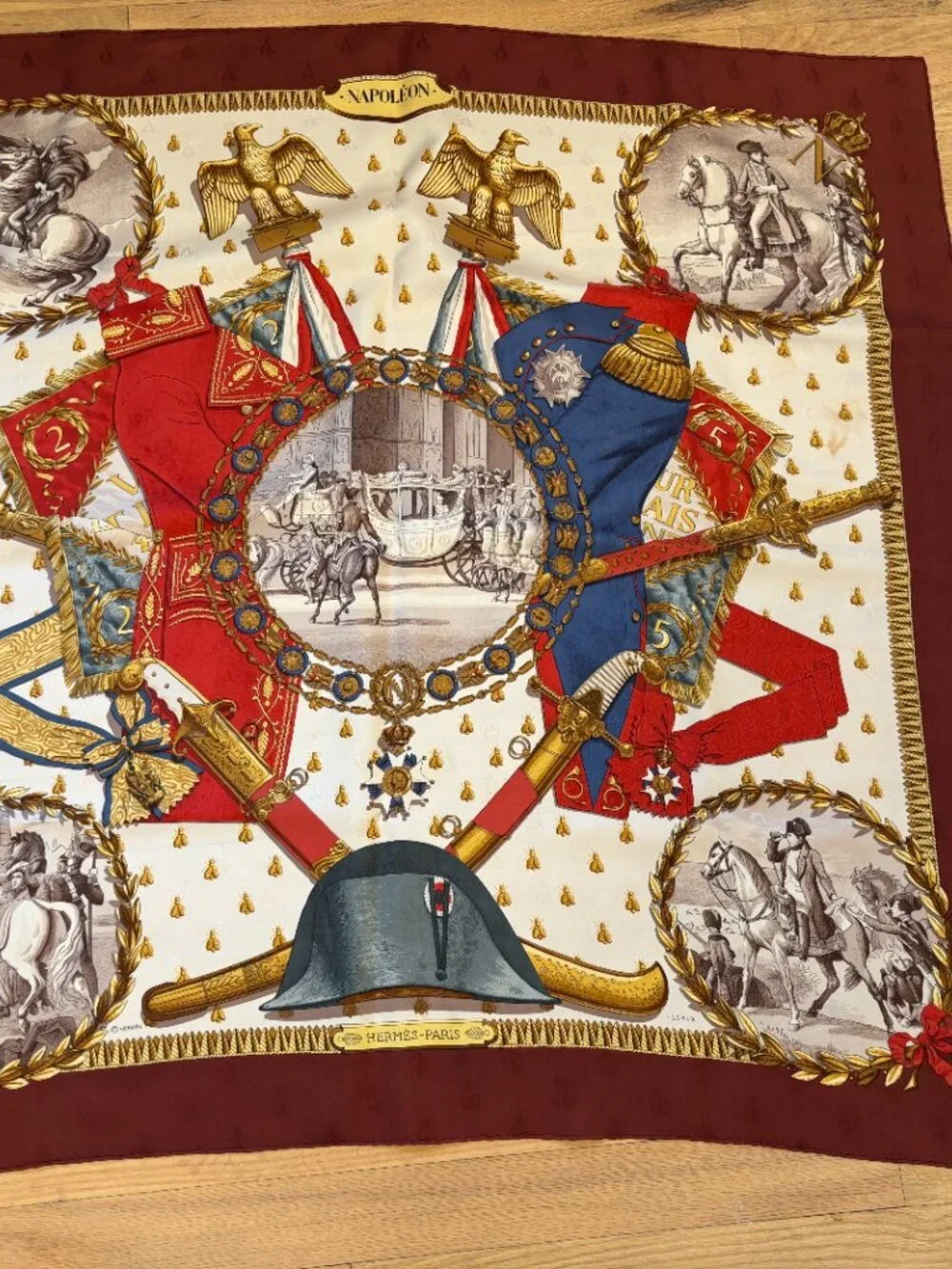 100% Authentic Hermes Napoleon Scarf by Philippe Ledoux - Picture 6 of 8